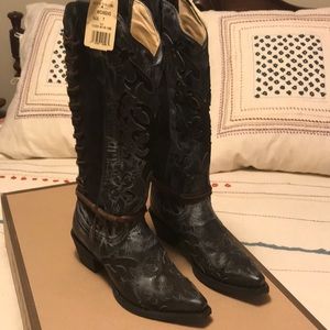 NWT Stetson Ande Boot. Sz 7 black 2” heel